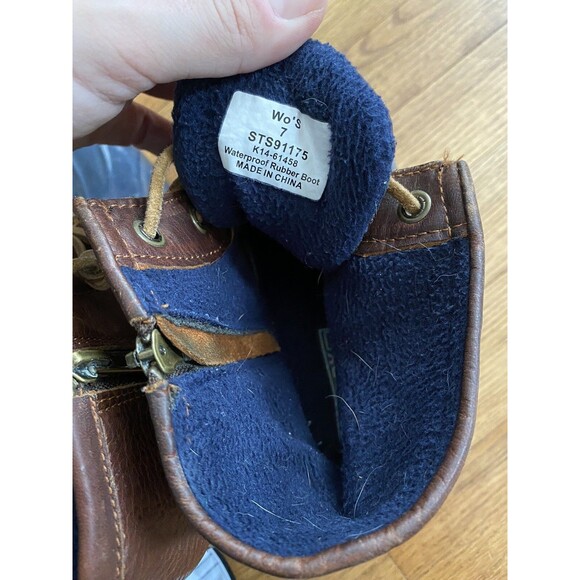 Sperry Womens Saltwater Duck Boots Brown Waterproof Leather Size 7 - Picture 6 of 6